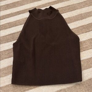 Aritzia babaton brown high neck sculpt top